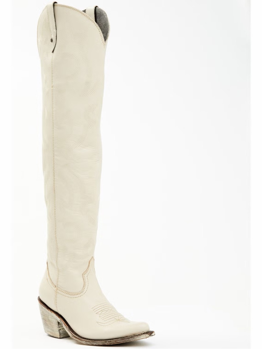 LIBERTY Black Cream Over-the-Knee Western Boot
